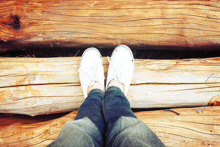 Timber in the factory with vintage color