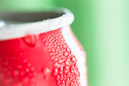 Water droplets on soda cans for backgroundの写真素材