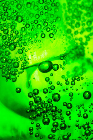 Blur and soft focus of texture Bubbles in soft drinksの写真素材