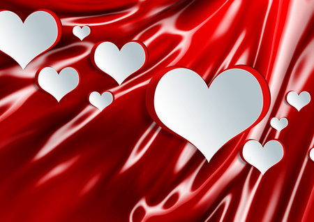 Heart shape on paper craft for texture background in valentine dayの写真素材