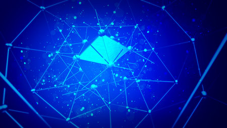Illustration of atom structure for technology background