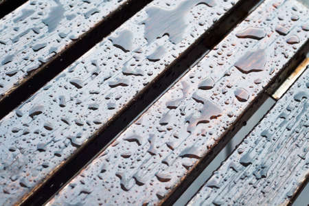 Wet wood floors with vintage color tone for texture and backgroundの写真素材