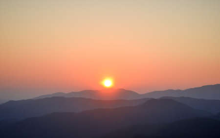 Landscape of Sunrise on mountain with morning lightの写真素材