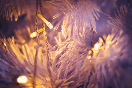 LED light on christmas tree with bokeh blur for christmas and new year dayの写真素材