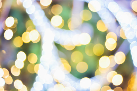 LED light on christmas tree with bokeh blur for christmas and new year day