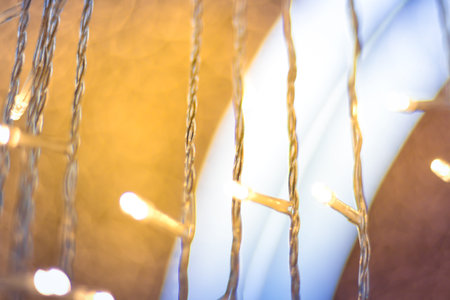 LED light on christmas tree with bokeh blur for christmas and new year day