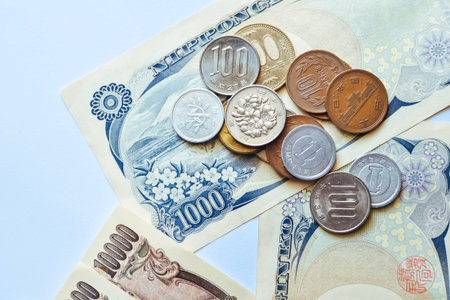 Nippon Ginko of Japan Banknotes & Coins for businessの写真素材