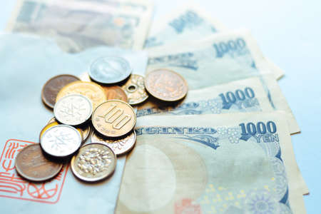 Nippon Ginko of Japan Banknotes & Coins for businessの写真素材