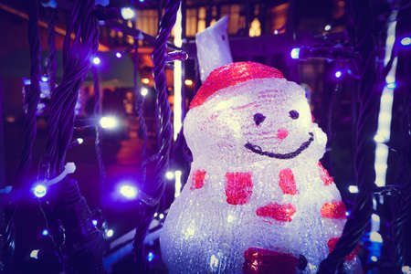 Decoration of snowman statue in Christmas dayの写真素材