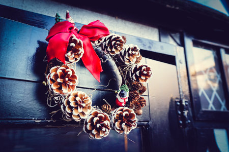 Christmas flowers rope decoration in Christmas day
