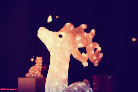 Reindeer light bulb in Christmas dayの写真素材
