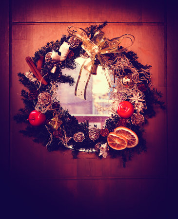 Christmas flowers rope decoration in Christmas day