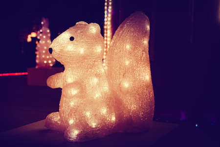 Decoration of animal statue in Christmas dayの写真素材