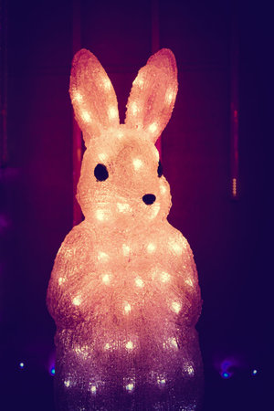 Decoration of animal statue in Christmas dayの写真素材