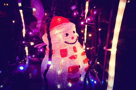 Decoration of snowman statue in Christmas dayの写真素材