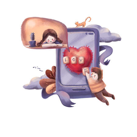 illustration of Message for Valentine's dayの写真素材