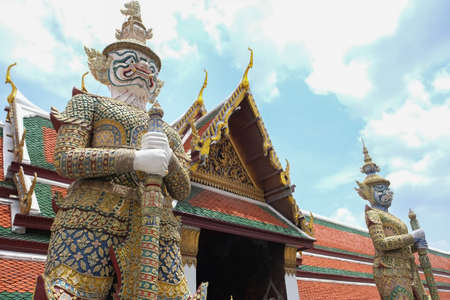 Giant at Wat pra kaew Grand palace  Bangkok Thailand.の写真素材