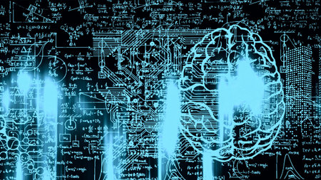 Brain digital illustration intelligence  machine learning concept.