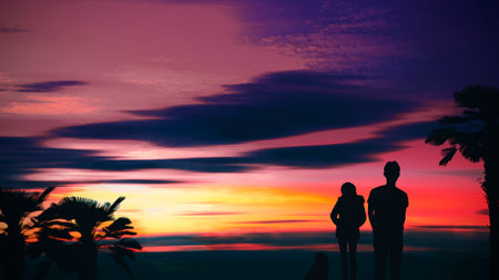 isolated romantic galaxy fill the night skyの写真素材