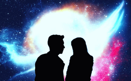 isolated romantic galaxy fill the night sky