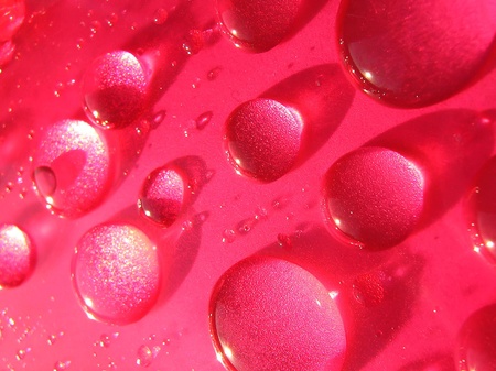 Drops of water in redの写真素材