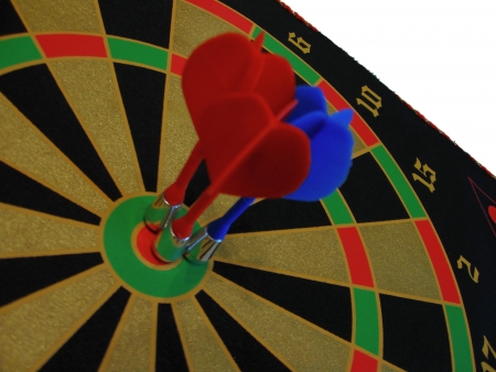 Darts close up with concept of winningの写真素材