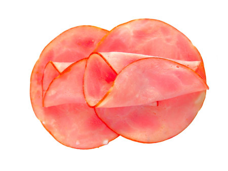Sliced meat isolated on white