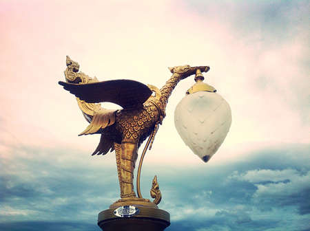 Thai swan and sky background (Thailand).の素材
