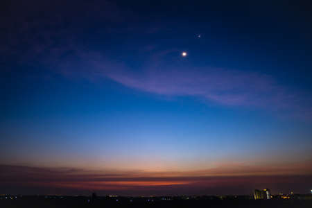 The sky at nightの写真素材