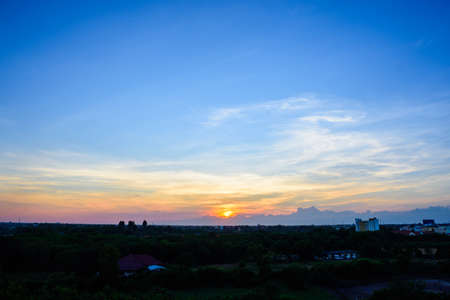 Colors and patterns of the clouds in the sky.の写真素材