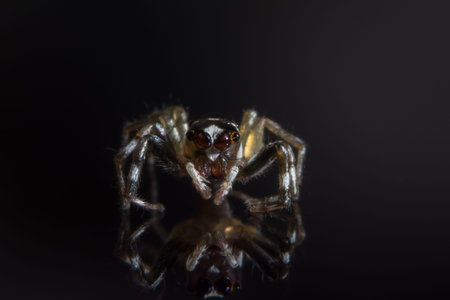 Macro spider on glass