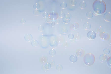 Bubbles colorful background whiteの写真素材