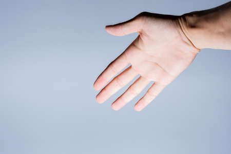 Hands on the white backgroundの写真素材