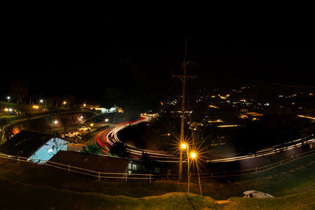 Light shelter house at night