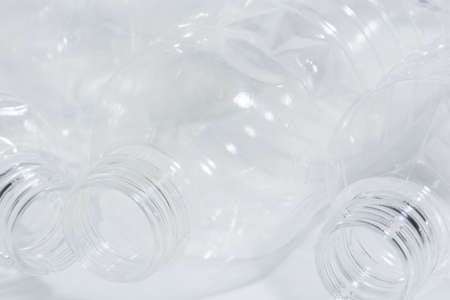 White transparent waste plastic bottlesの写真素材
