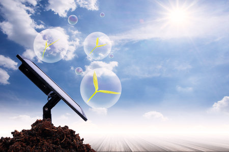 Solar cell energy-saving technology Uses energy from the sun's light In protecting the environment...