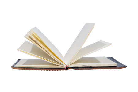 The open book of the book on the white backgroundの写真素材