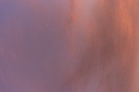 The moon and the sky, the clouds at the time of the sun's rays