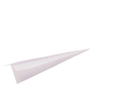 Folding paper rocket against a white backgroundの写真素材