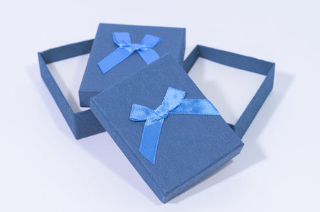 Blue gift box In the white background