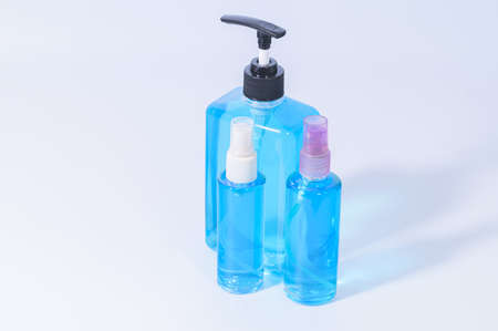Alcohol gel for washing hands Prevent coronavirus or covic-19 pathogens. White background sceneの写真素材