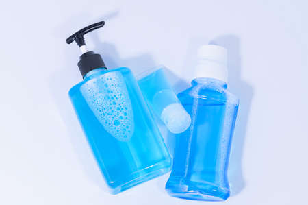 Alcohol gel scene in a white background.の写真素材