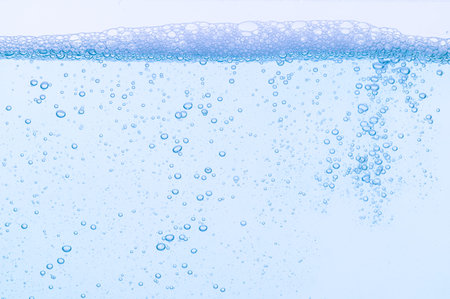 Light blue bubbles and water White background