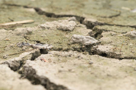 Drought water damage soil separation Global warmingの写真素材
