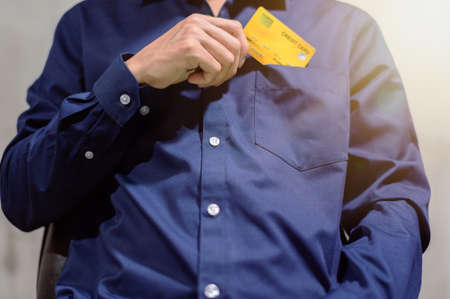 Business people use credit cards to buy, sell, shop, do businessの写真素材