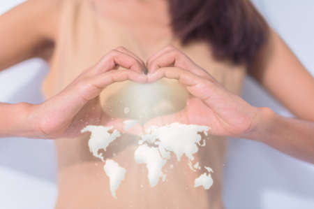 Human concepts love the world love the environmentの写真素材