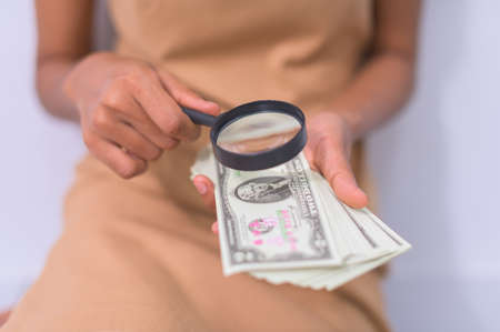 Idea of business women making money and saving moneyの写真素材