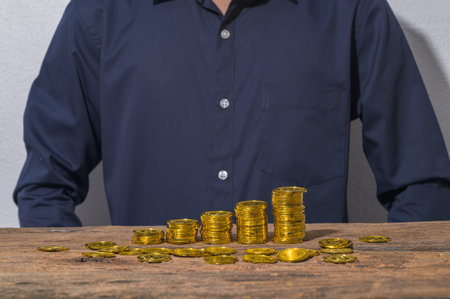 Business people save money for growth in business