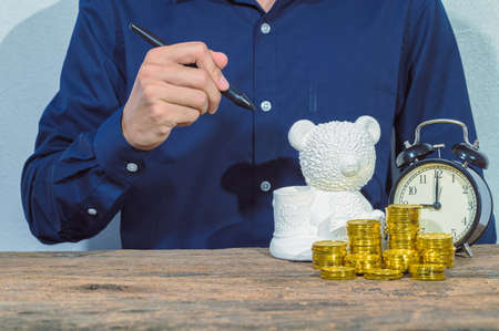 Business people save money for growth in businessの写真素材