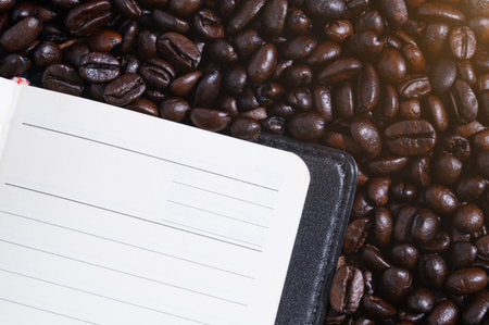 notebook on the coffee beans